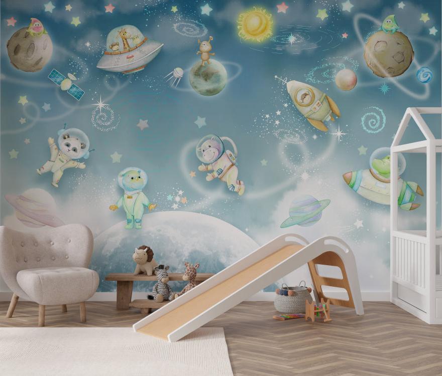 Playful Galaxy Adventure Wallpaper Mural