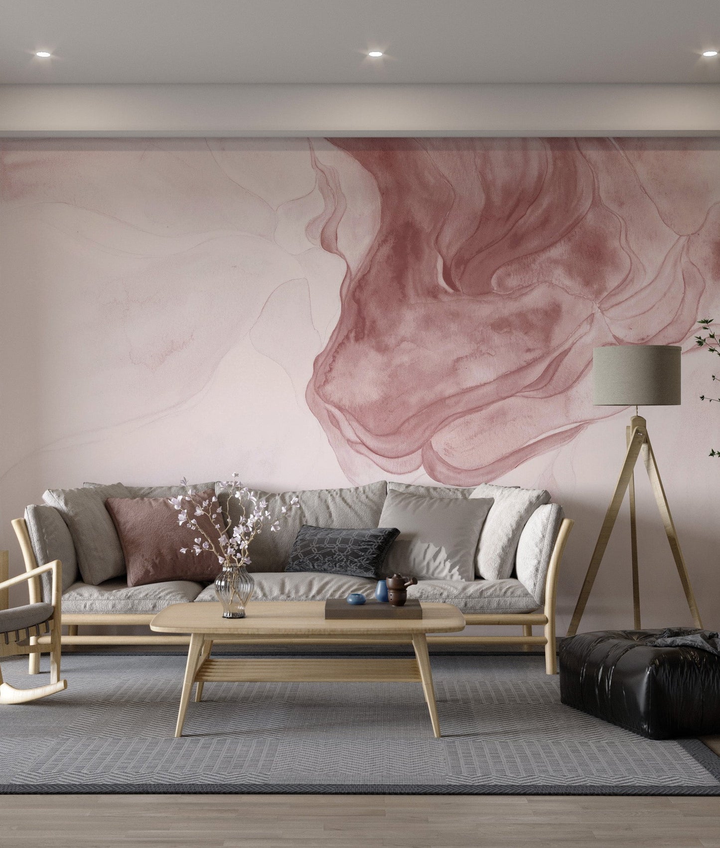 Soft Pink Pattern Wallpaper Mural