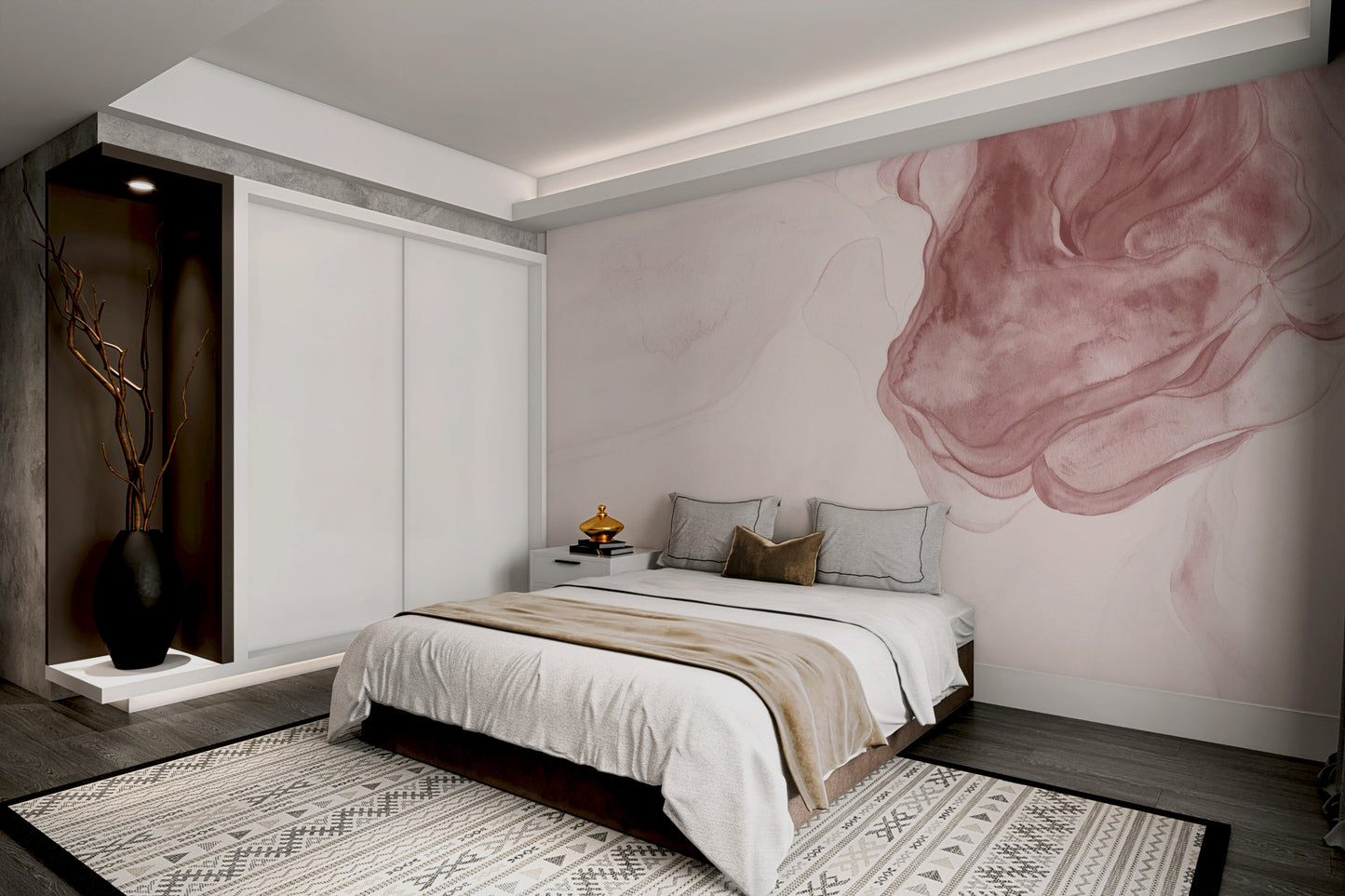 Soft Pink Pattern Wallpaper Mural