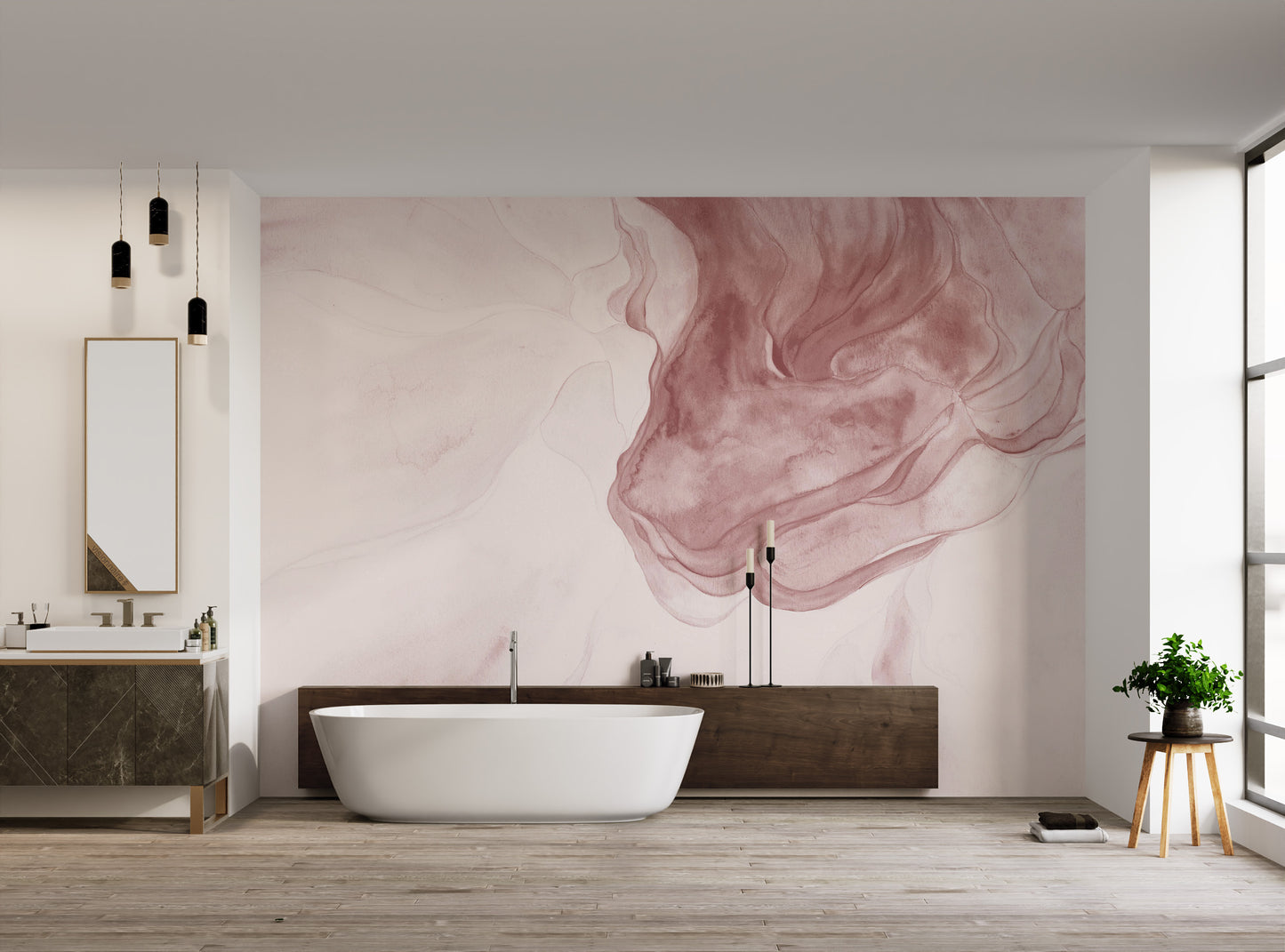 Soft Pink Pattern Wallpaper Mural