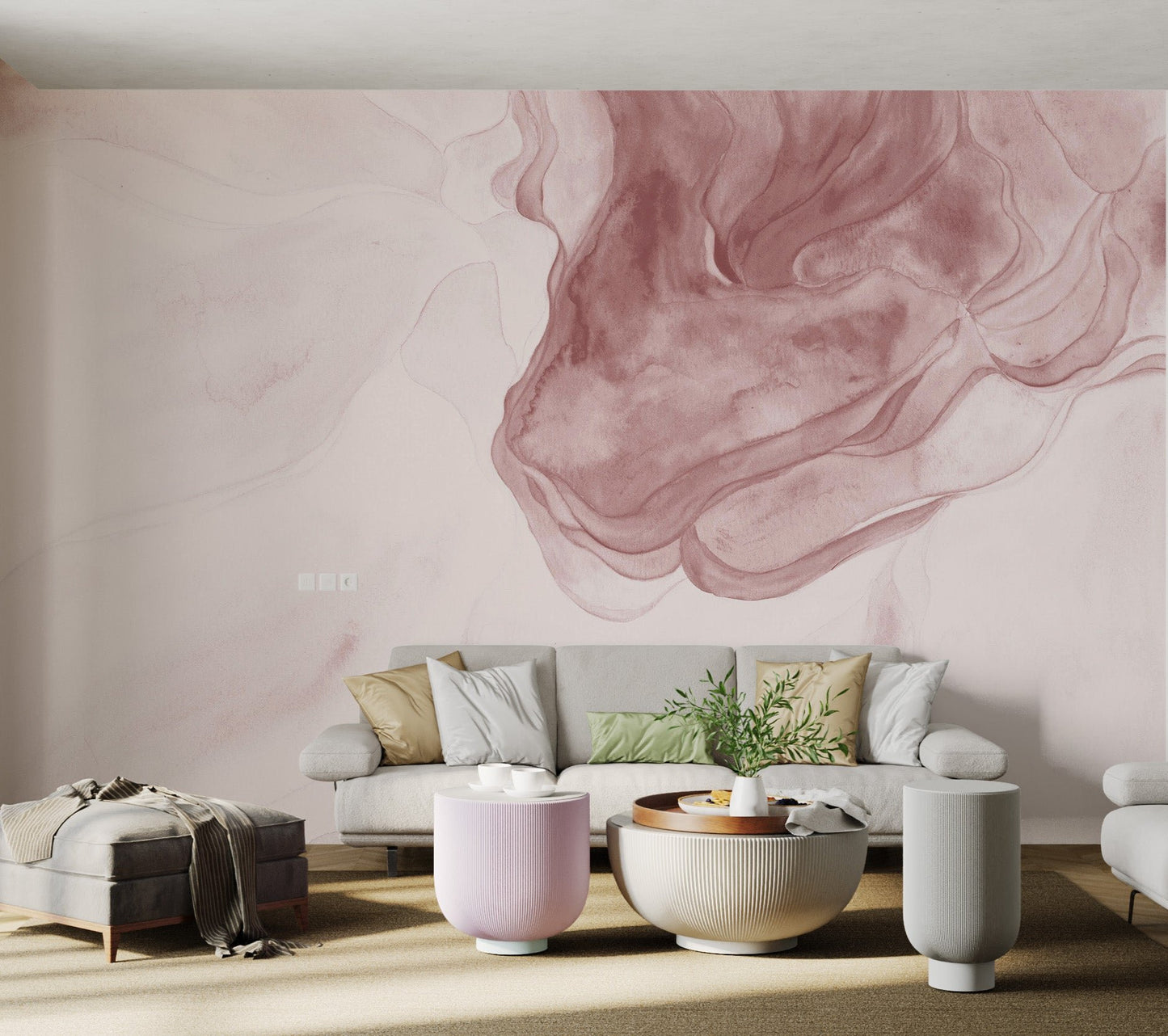 Soft Pink Pattern Wallpaper Mural