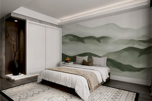 Foggy Mountain Range Wall Mural