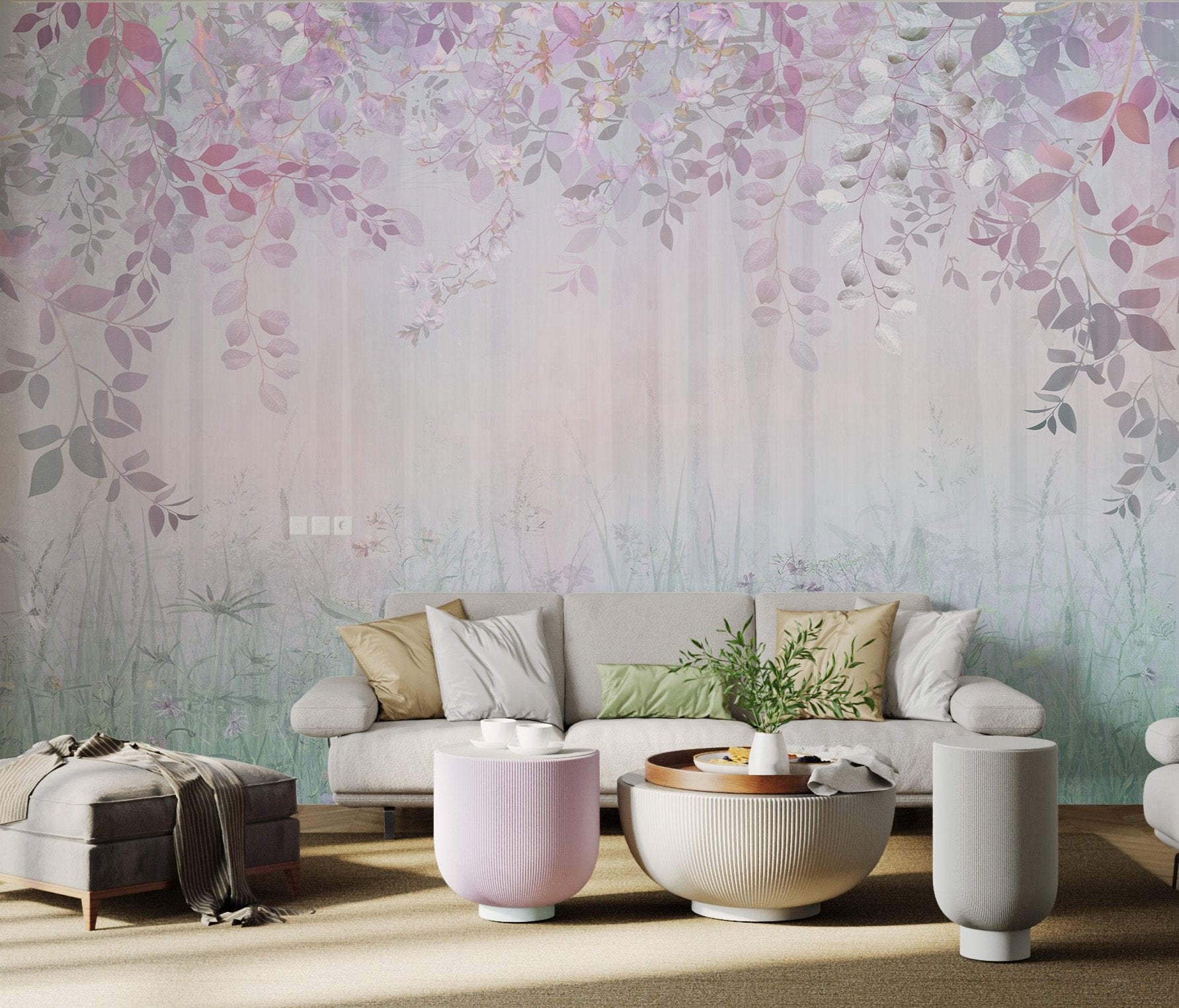 Misty Floral Wallpaper Mural