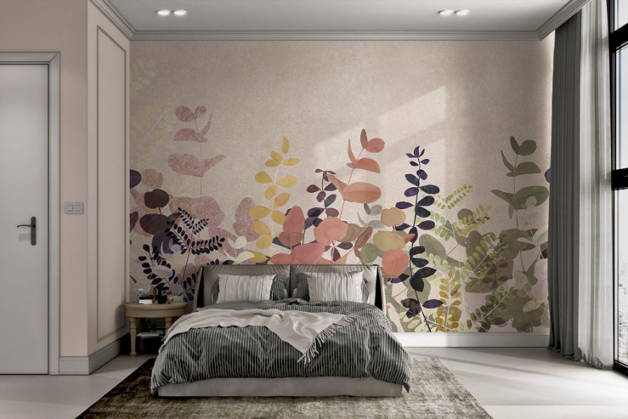 Autumn Leaves Watercolor Wallpaper Mural