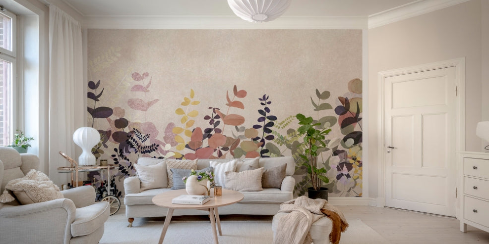 Autumn Leaves Watercolor Wallpaper Mural