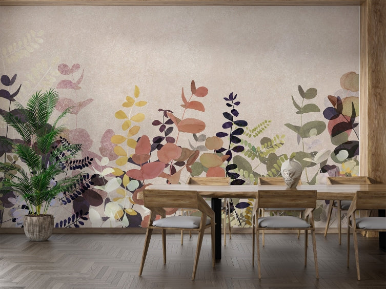 Autumn Leaves Watercolor Wallpaper Mural