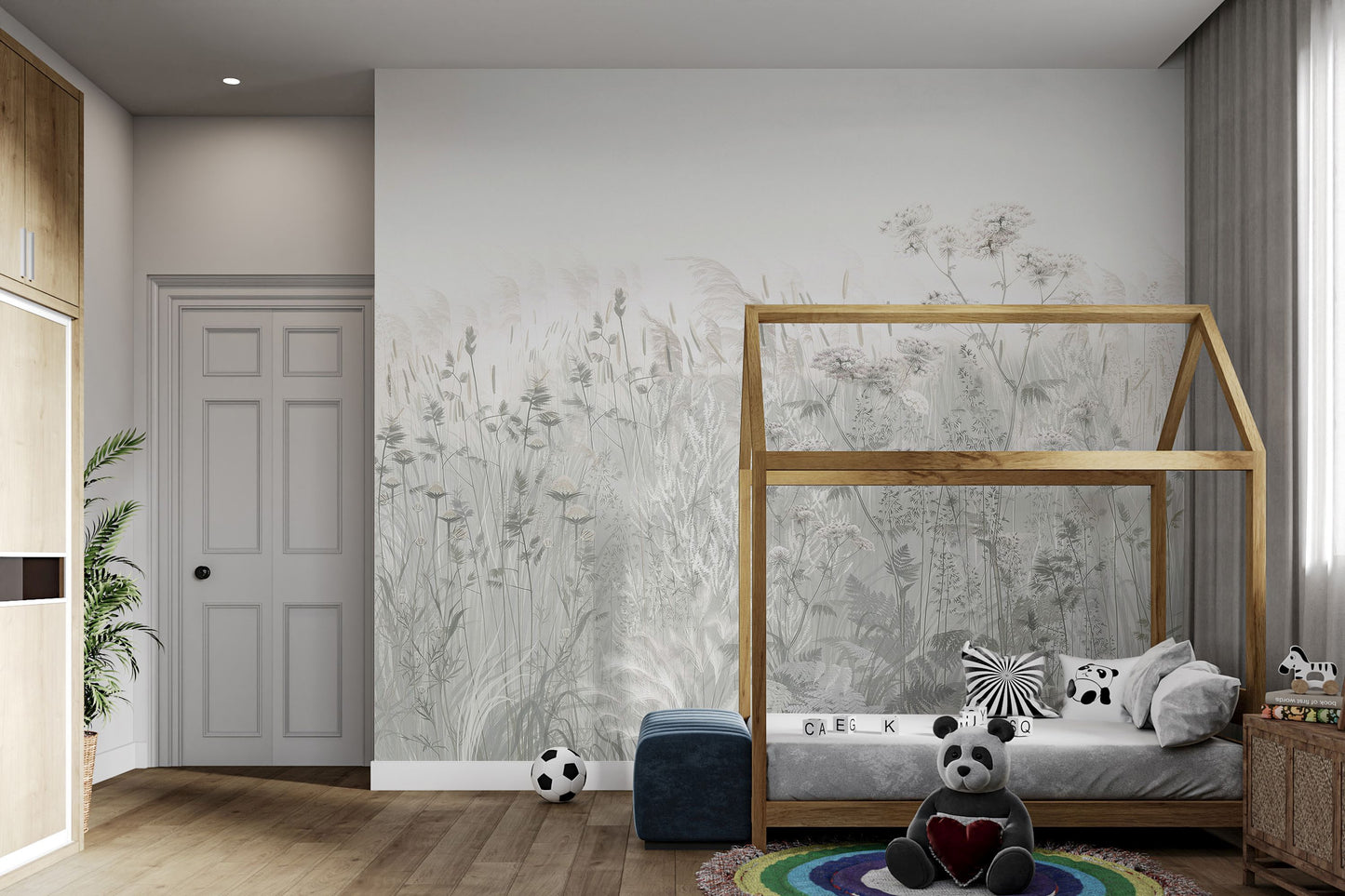 Soft Wildflower Fields Wallpaper Mural