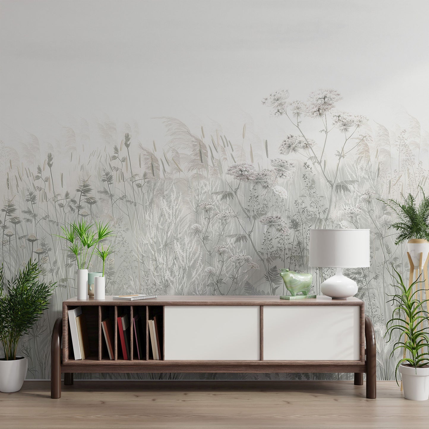 Soft Wildflower Fields Wallpaper Mural