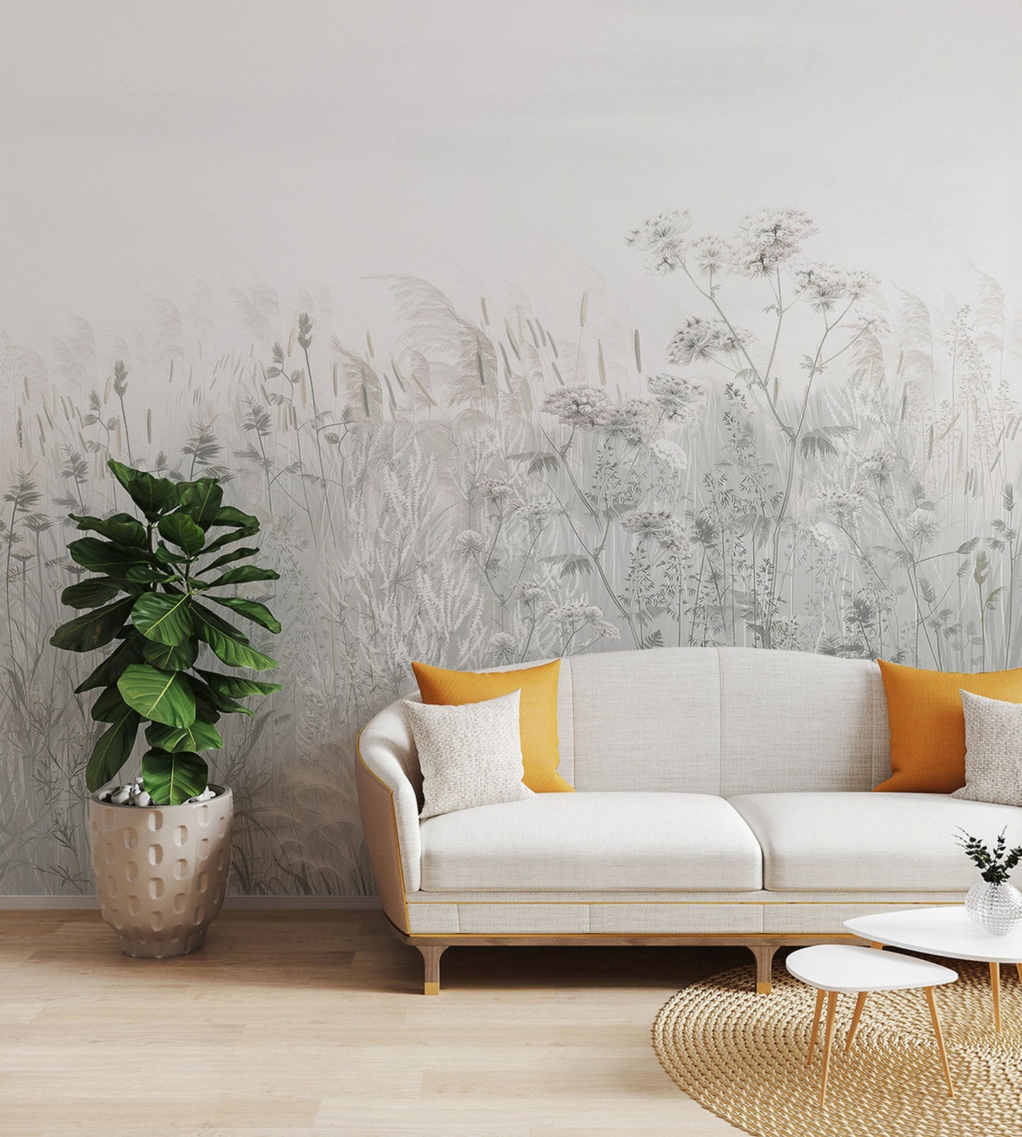 Soft Wildflower Fields Wallpaper Mural