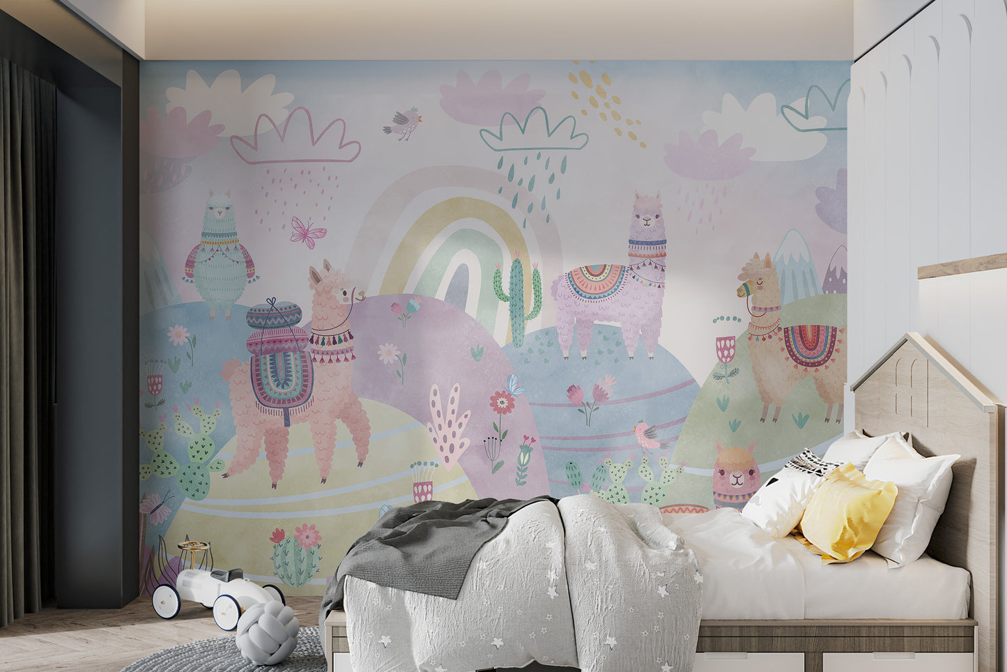 Pastel Mountains Kids Wall Mural