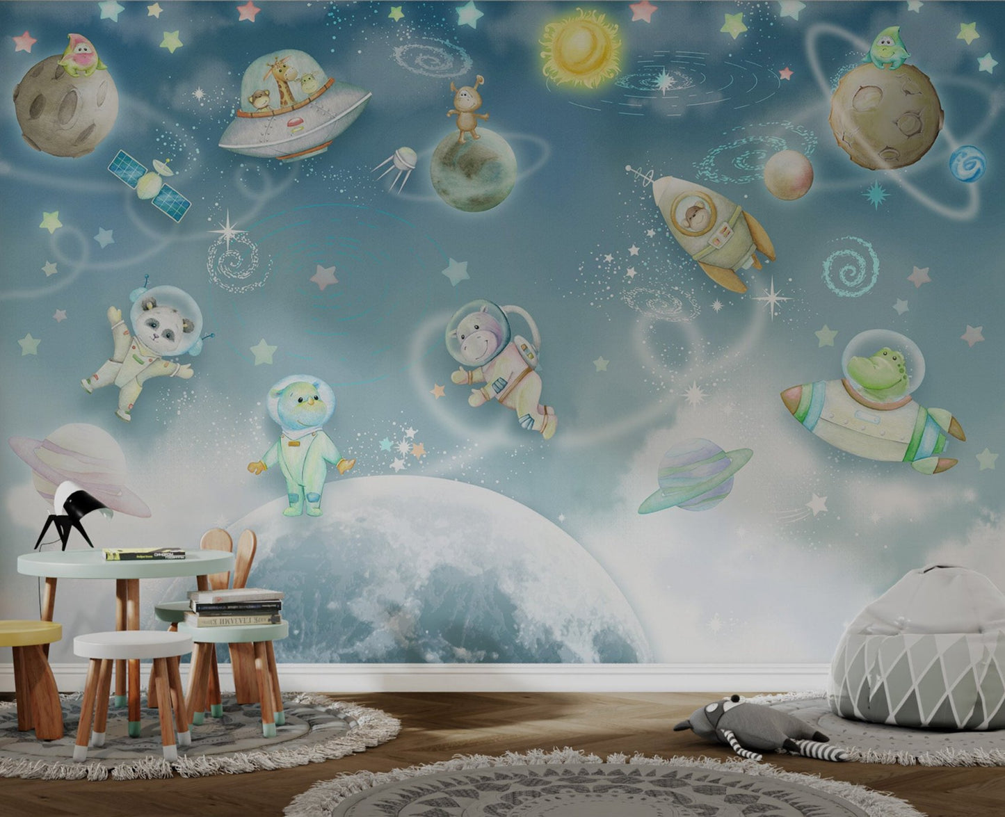 Playful Galaxy Adventure Wallpaper Mural