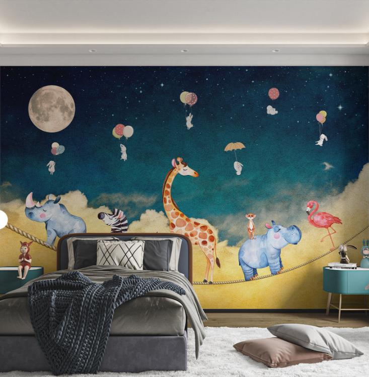 Night Sky Safari Wall Mural