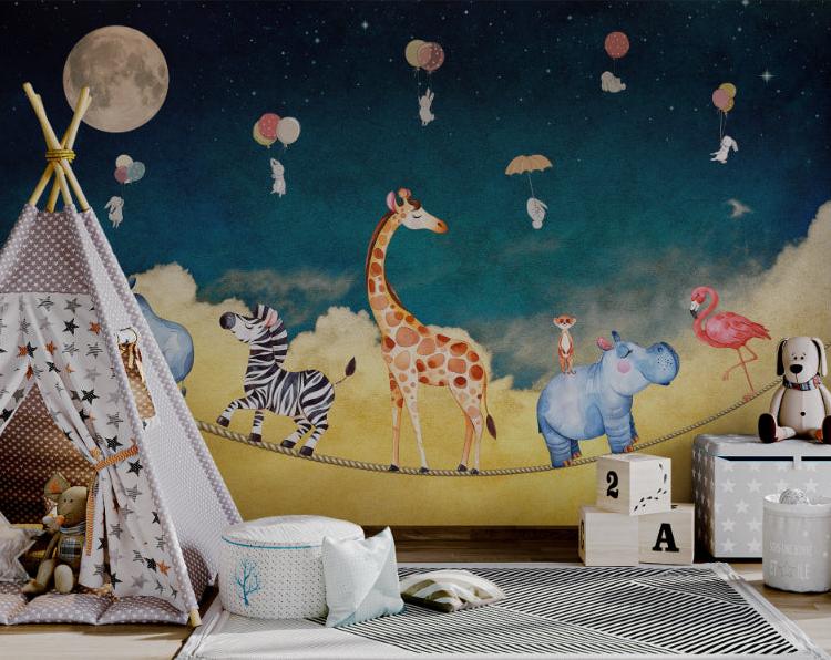 Night Sky Safari Wall Mural