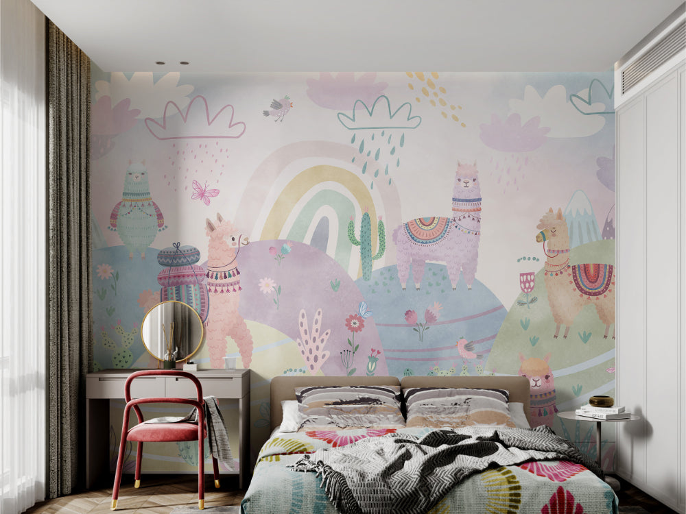 Pastel Mountains Kids Wall Mural