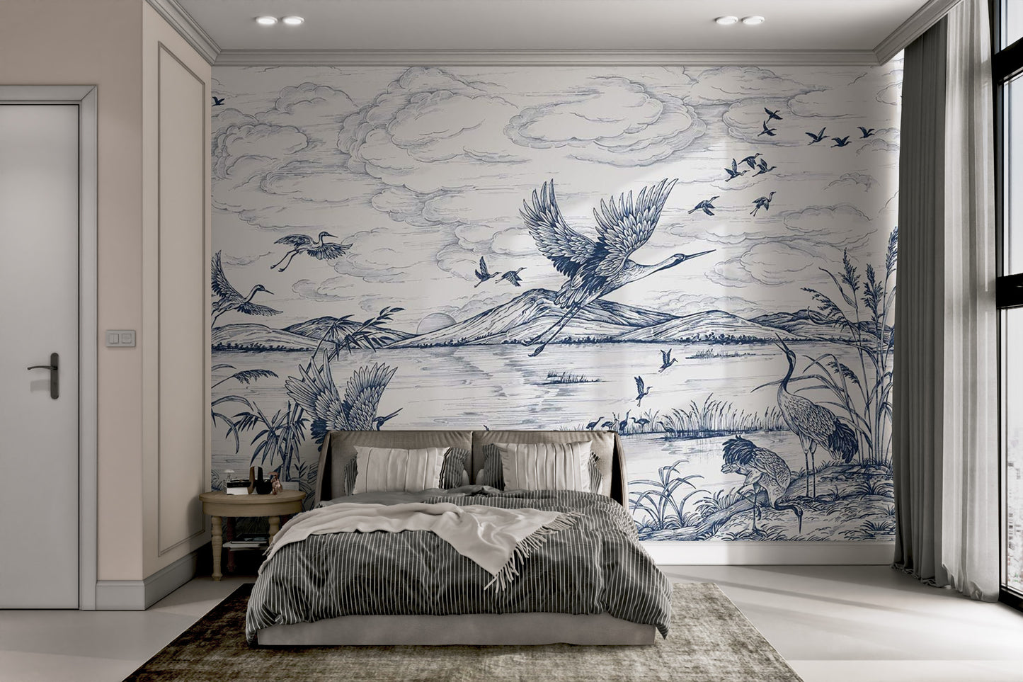 Flying Birds Lakeside Wall Mural