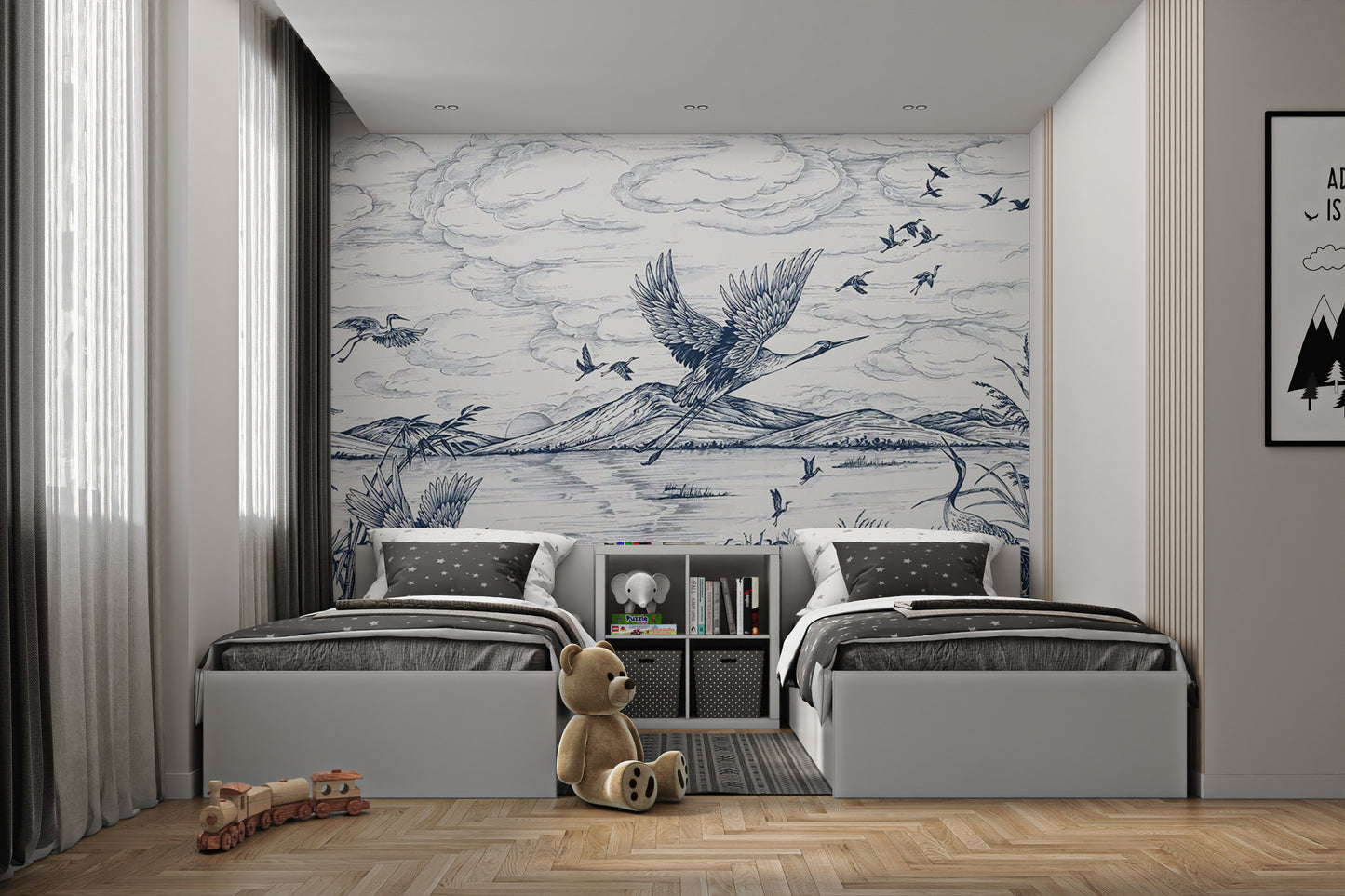 Flying Birds Lakeside Wall Mural