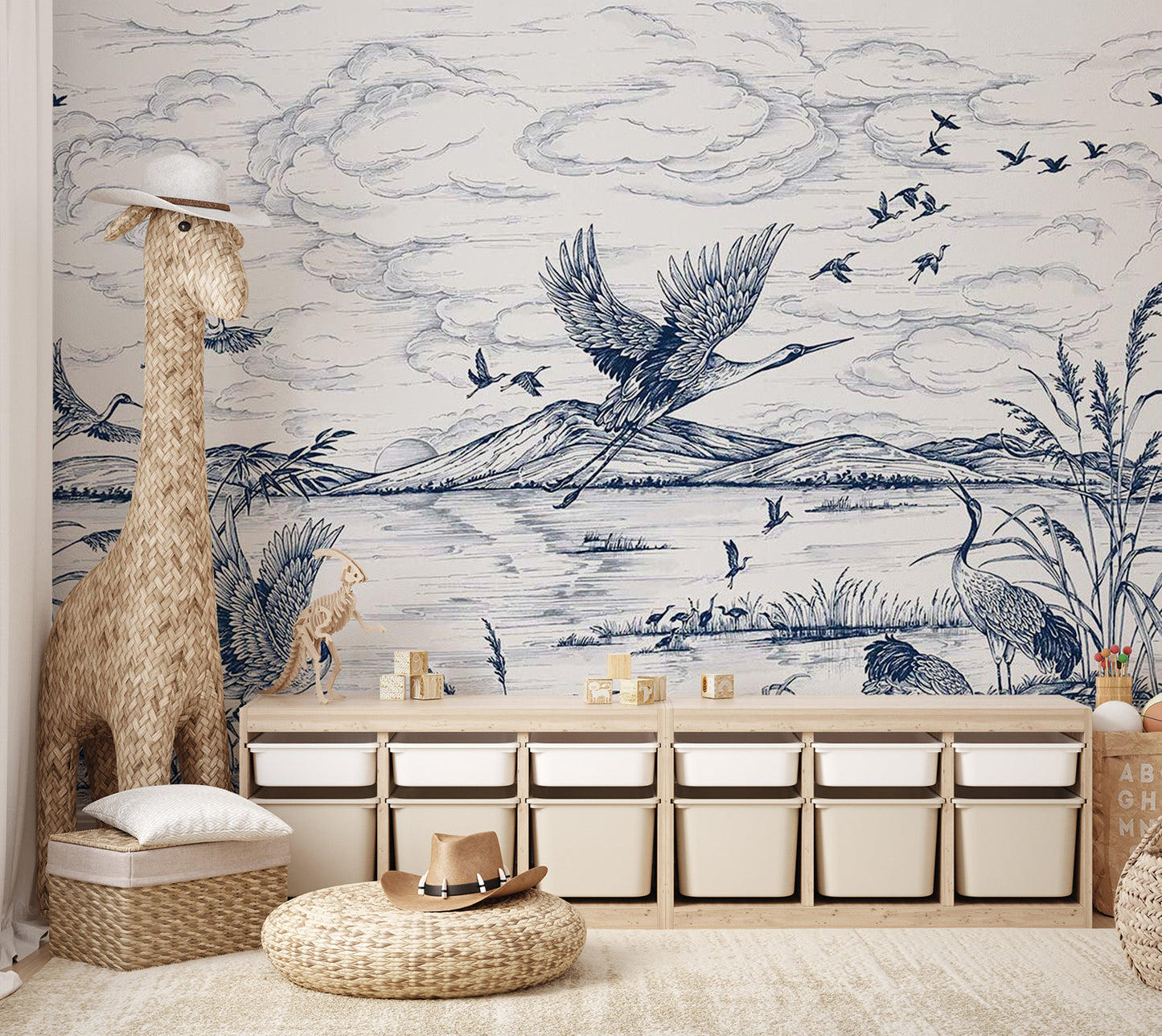 Flying Birds Lakeside Wall Mural