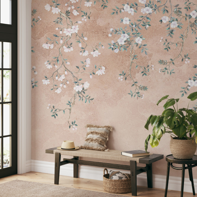 Vintage Floral Branches Wall Mural