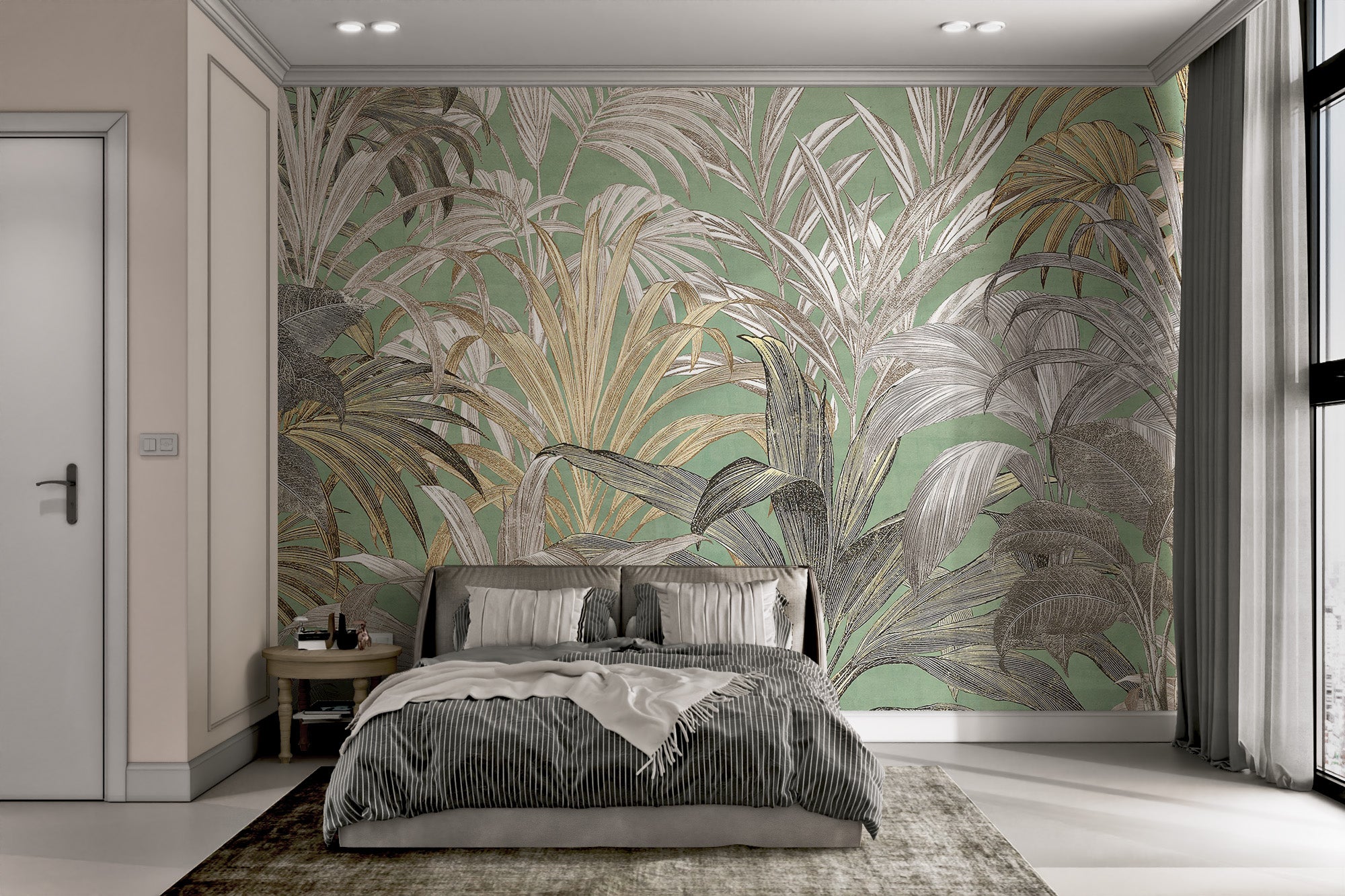 Golden Palm Forest Wallpaper Mural