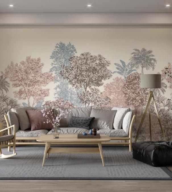 Golden Palm Forest Wallpaper Mural