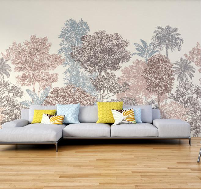 Golden Palm Forest Wallpaper Mural