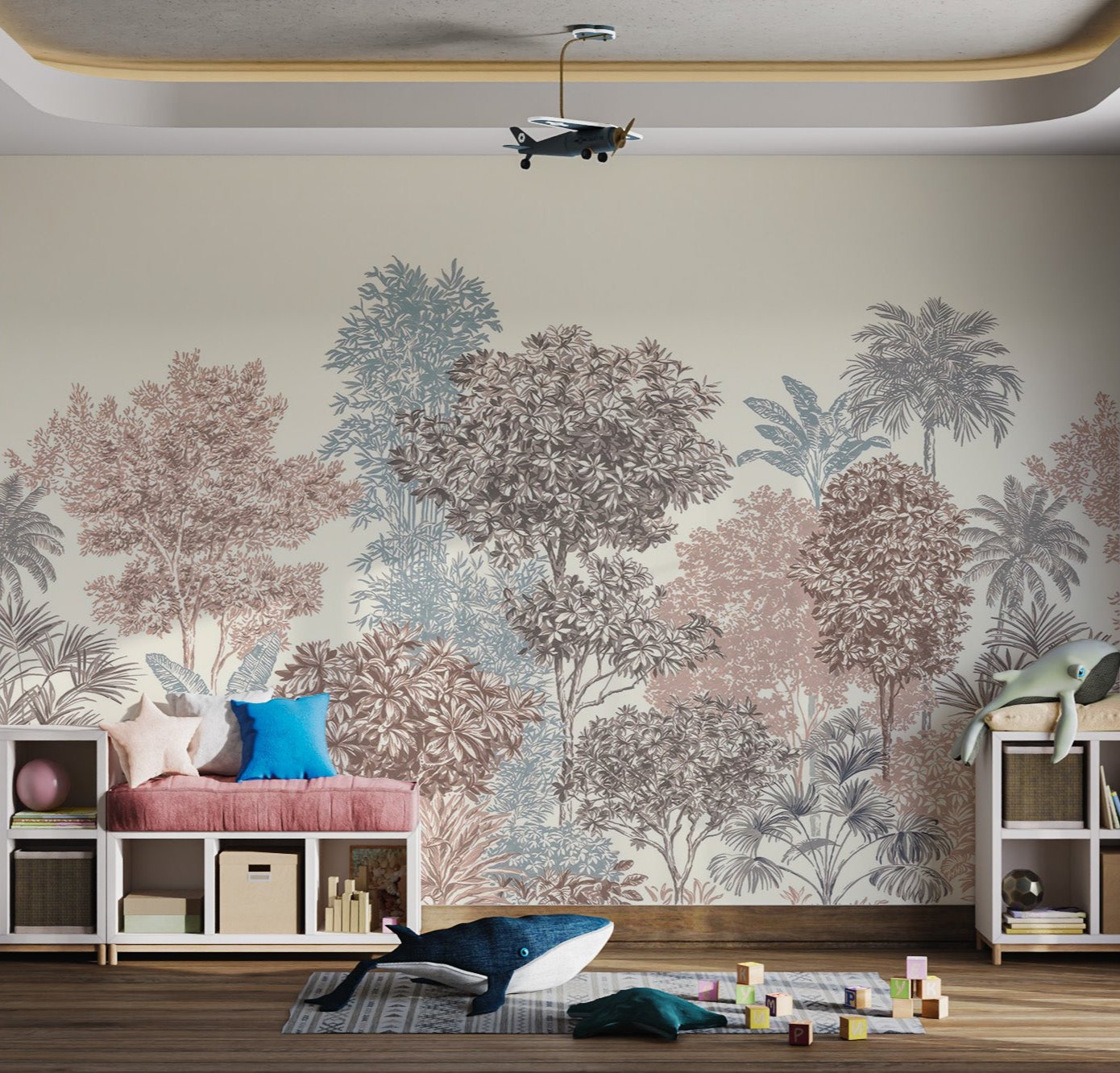 Golden Palm Forest Wallpaper Mural