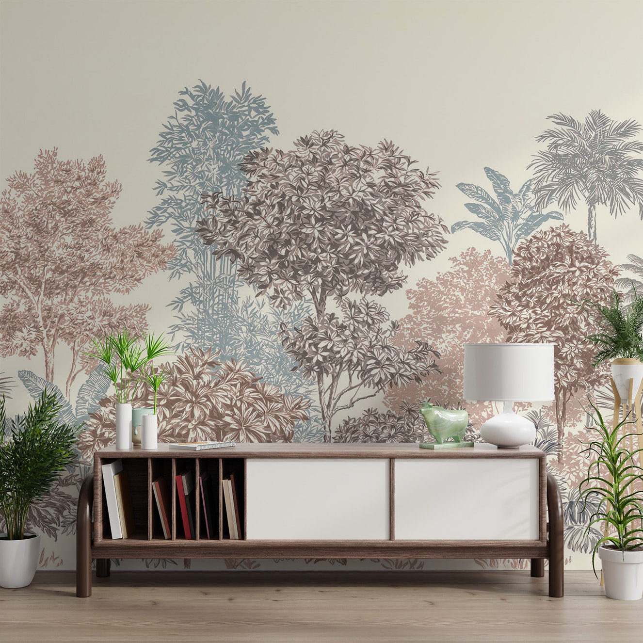 Golden Palm Forest Wallpaper Mural