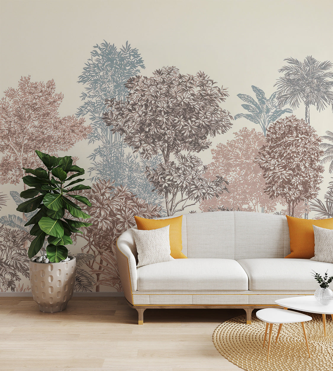 Golden Palm Forest Wallpaper Mural