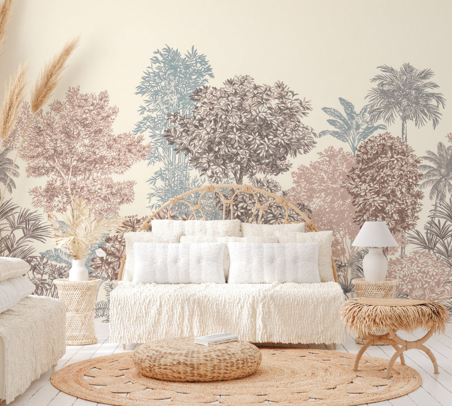 Golden Palm Forest Wallpaper Mural