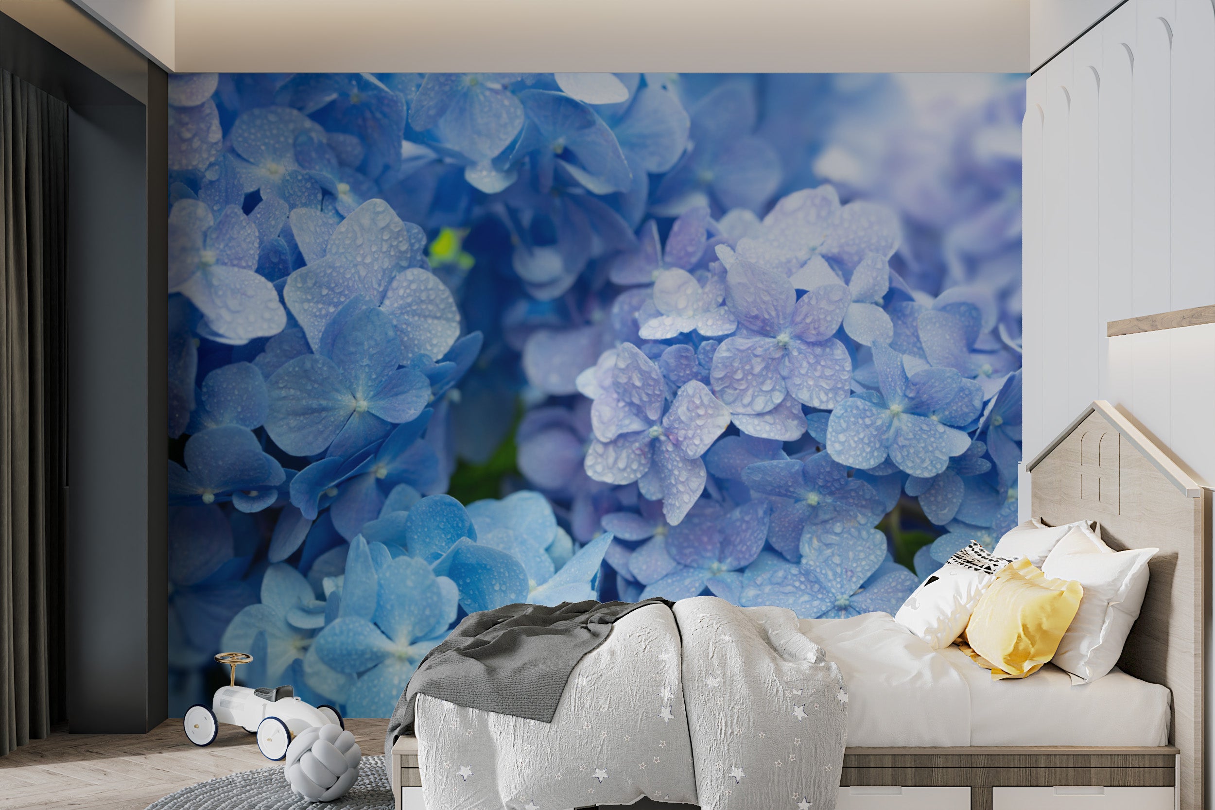 Realistic floral photography wallpaper with blossoms
