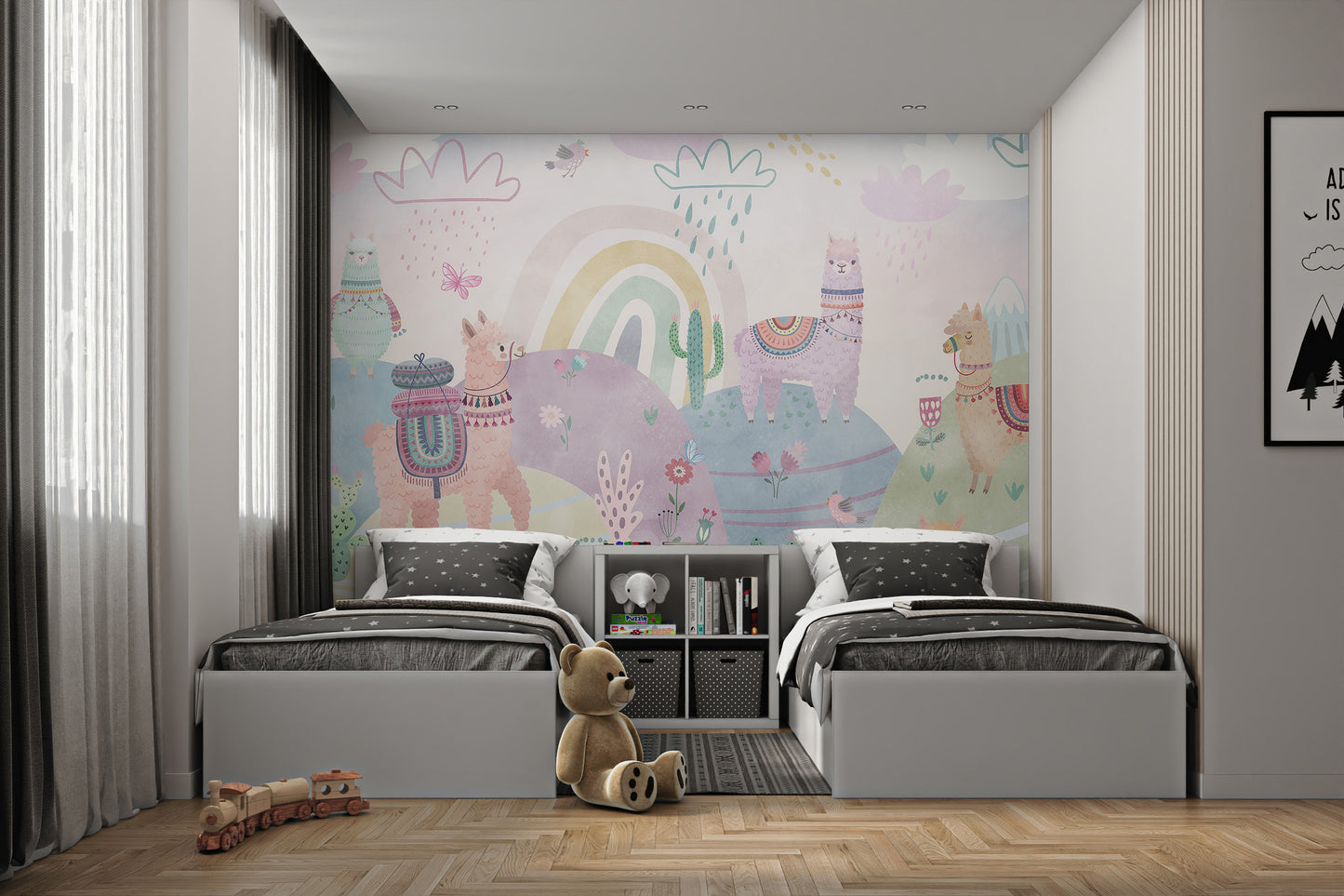 Pastel Mountains Kids Wall Mural