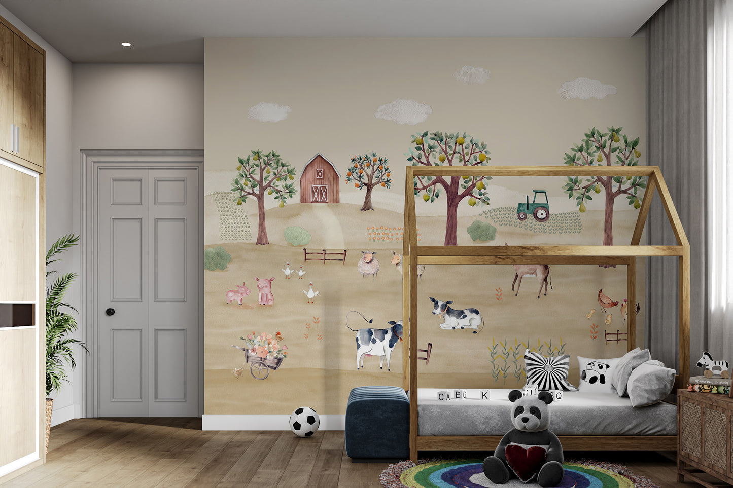 Rustic Barnyard Farm Wall Mural