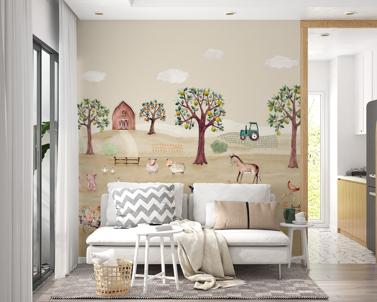 Rustic Barnyard Farm Wall Mural