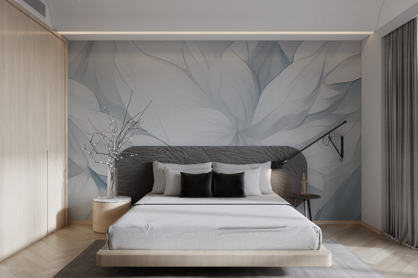 Luxury 3D flower mural for modern interiors
