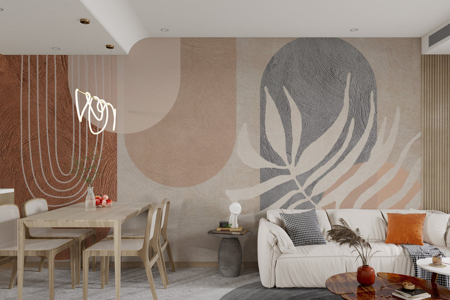 Contemporary textured wallpaper with earthy colors
