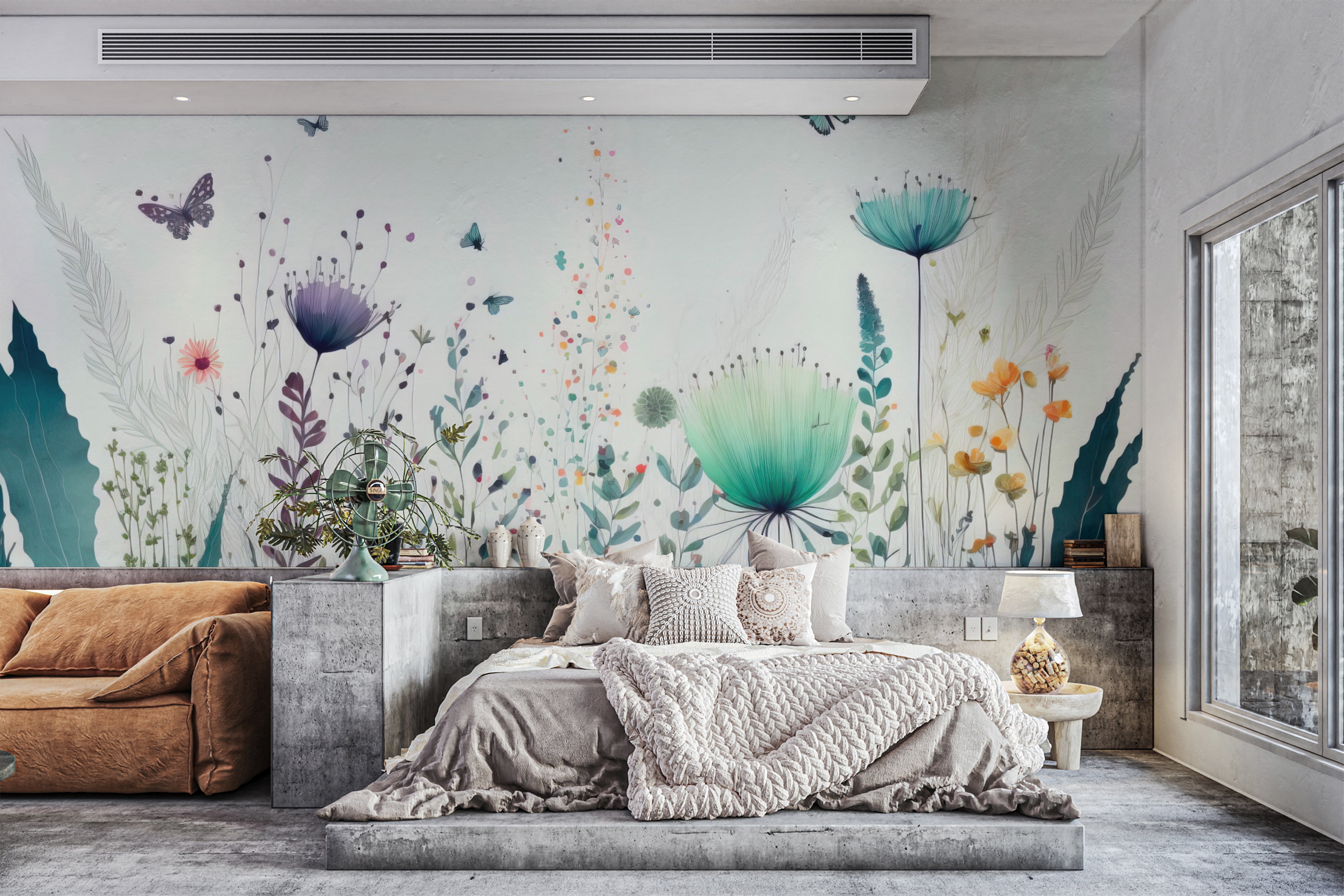 Dreamy floral garden wallpaper for bedrooms
