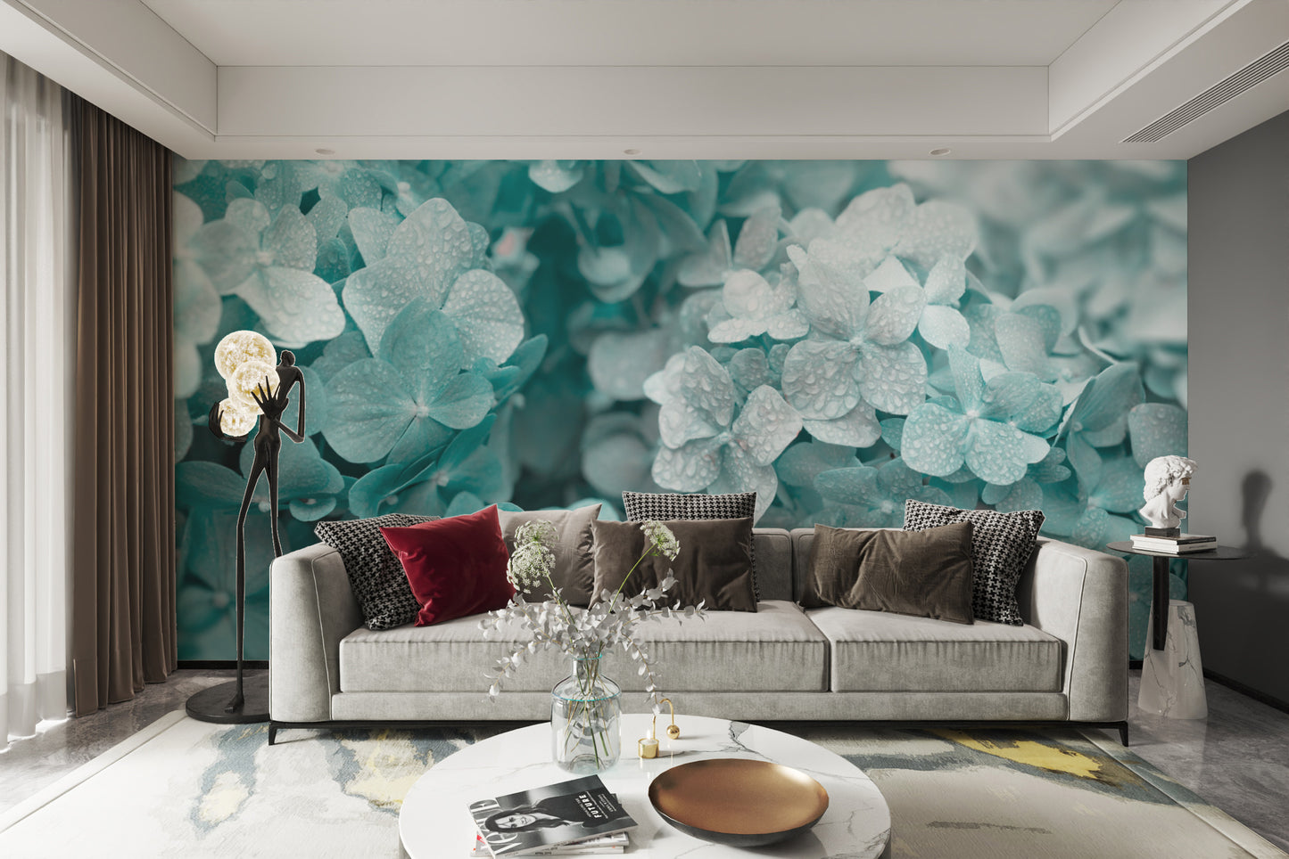 Soft green petals wallpaper for walls
