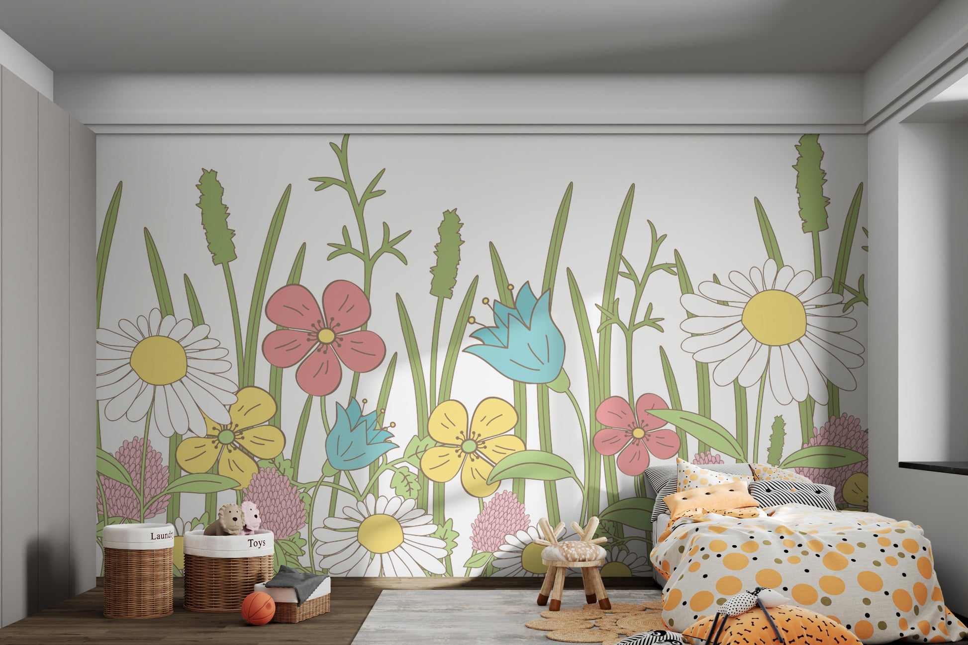 Colorful botanical wallpaper for walls
