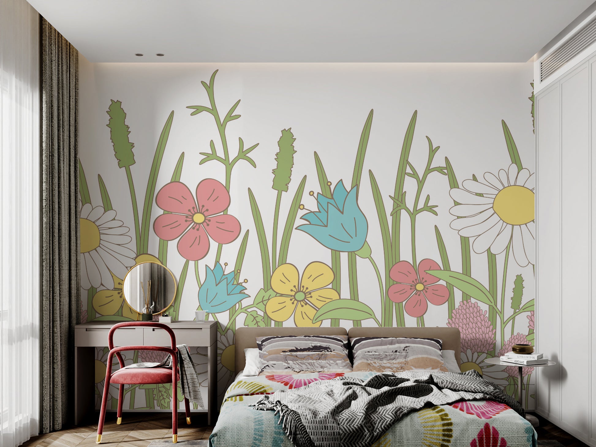 Nature-inspired hand-drawn floral pattern
