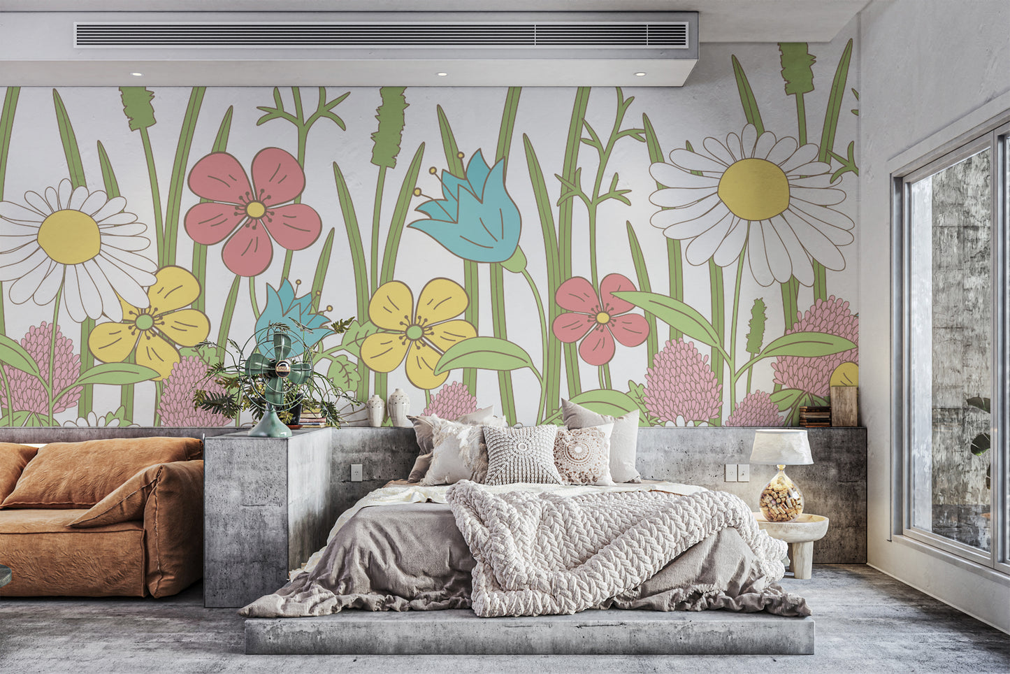 Wildflower print wallpaper for bedrooms
