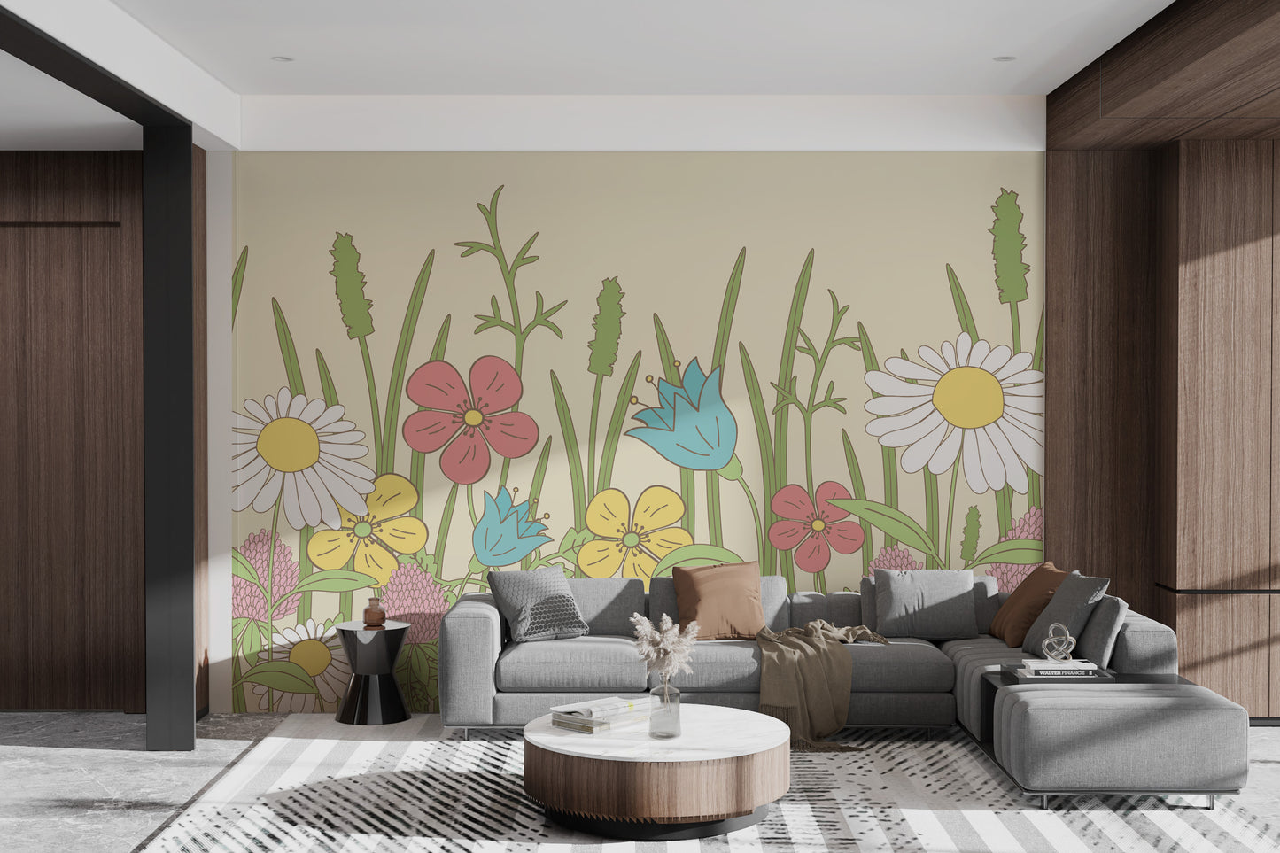 Wildflower wallpaper for a cozy and refreshing space
