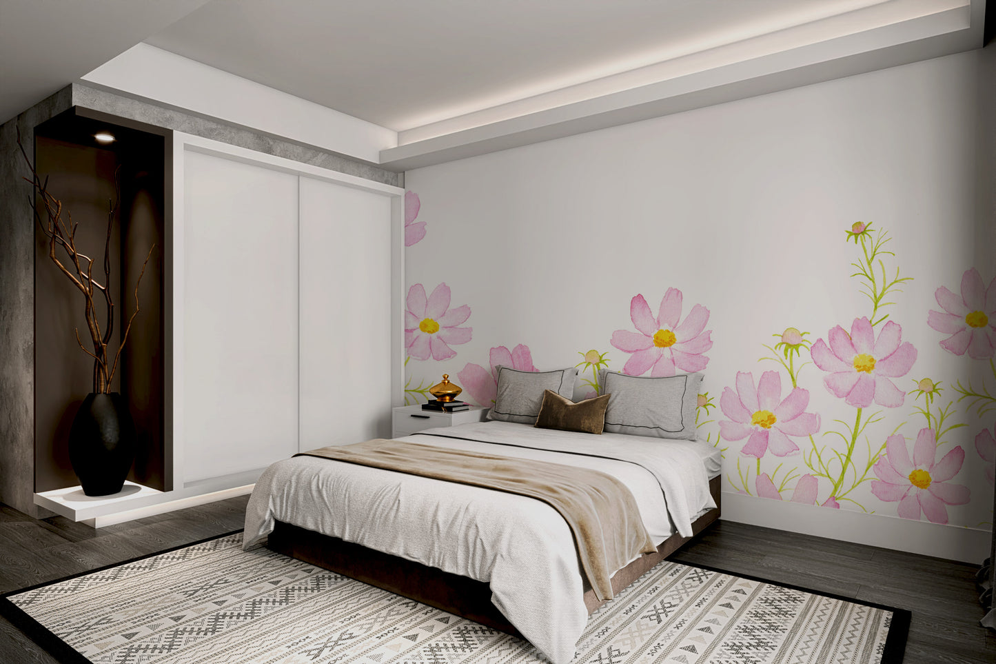 Wildflower pattern wallpaper with a fresh floral touch
