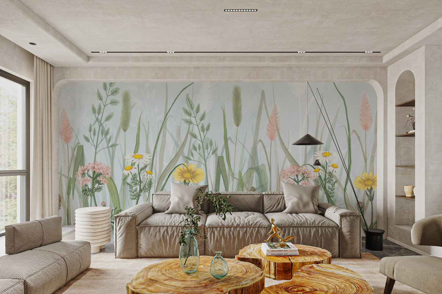 Nature-inspired wallpaper featuring delicate florals
