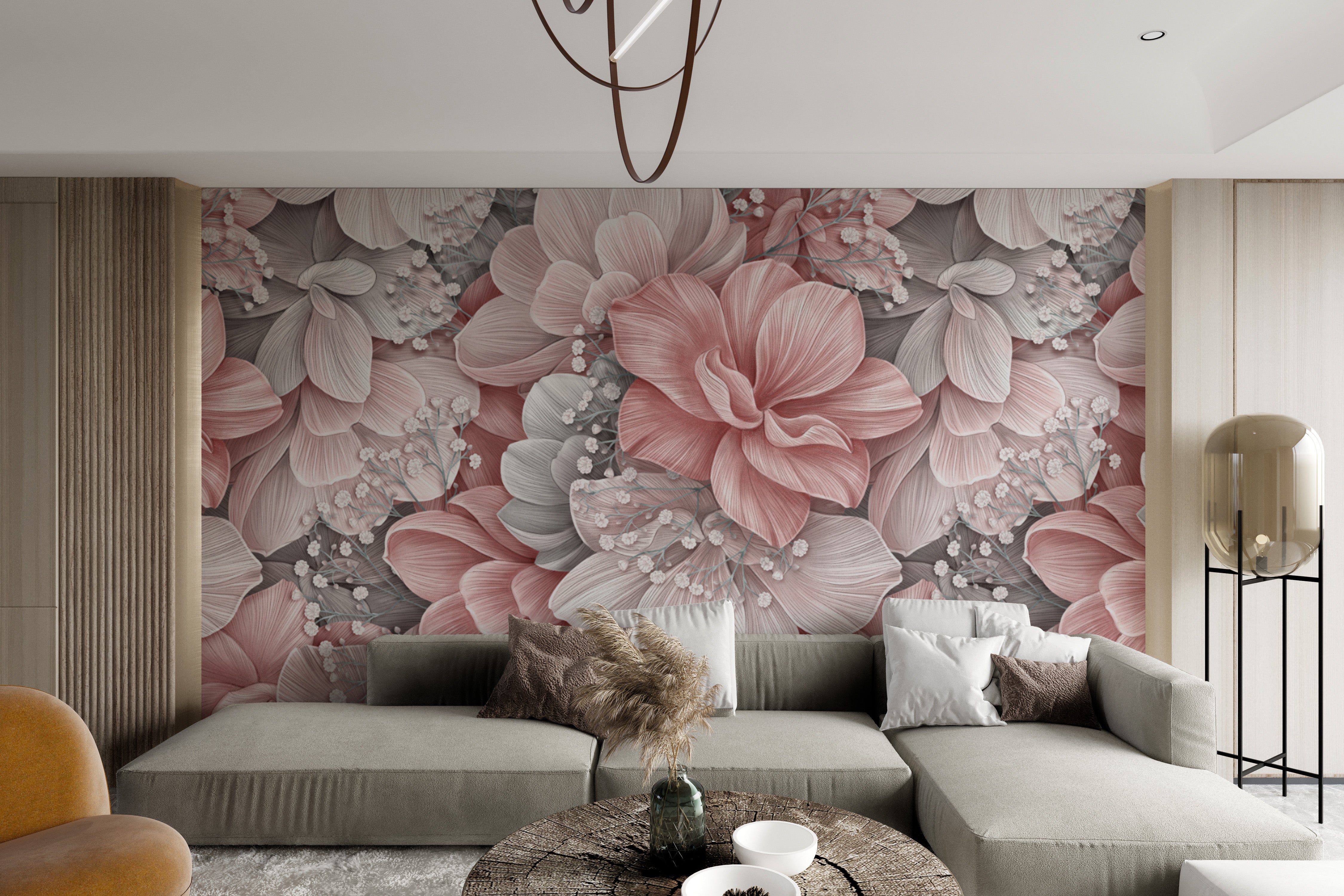 Luxury floral wallpaper featuring graceful flower designs
