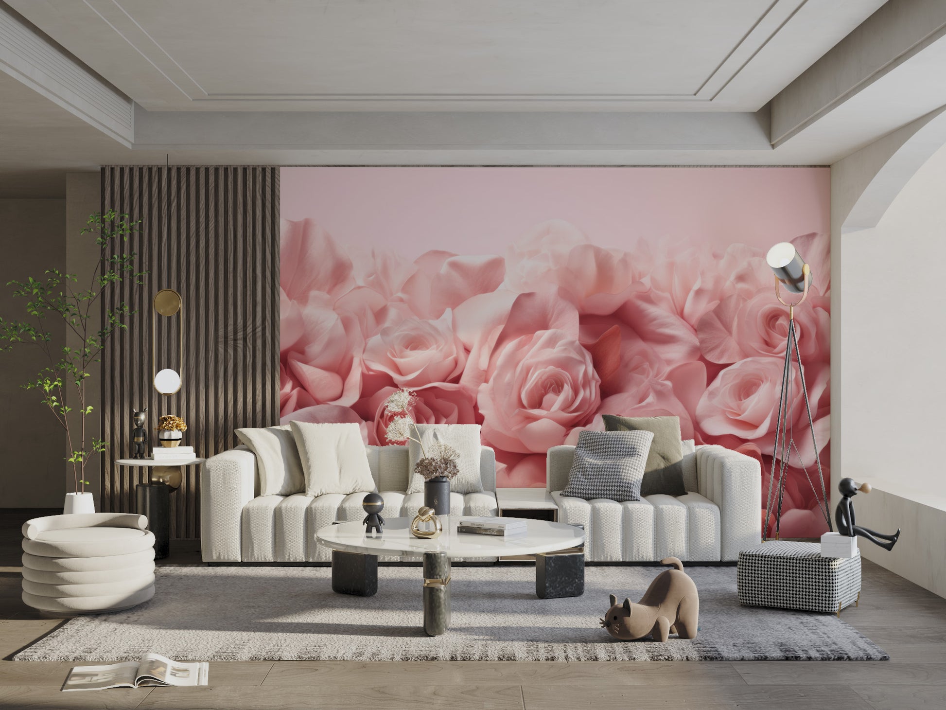 Aesthetic blush rose wallpaper for feminine interiors
