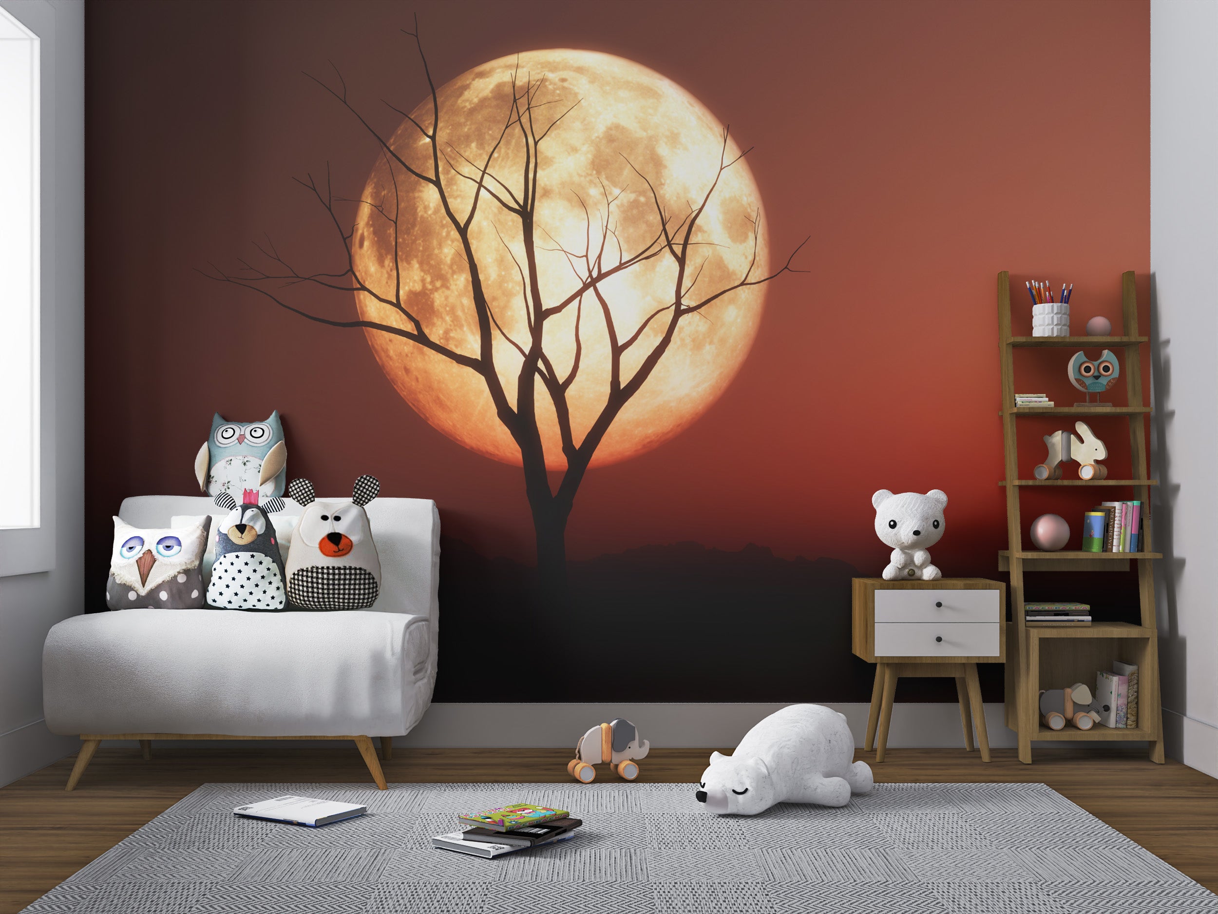 Astronomical night wallpaper featuring a striking lunar scene
