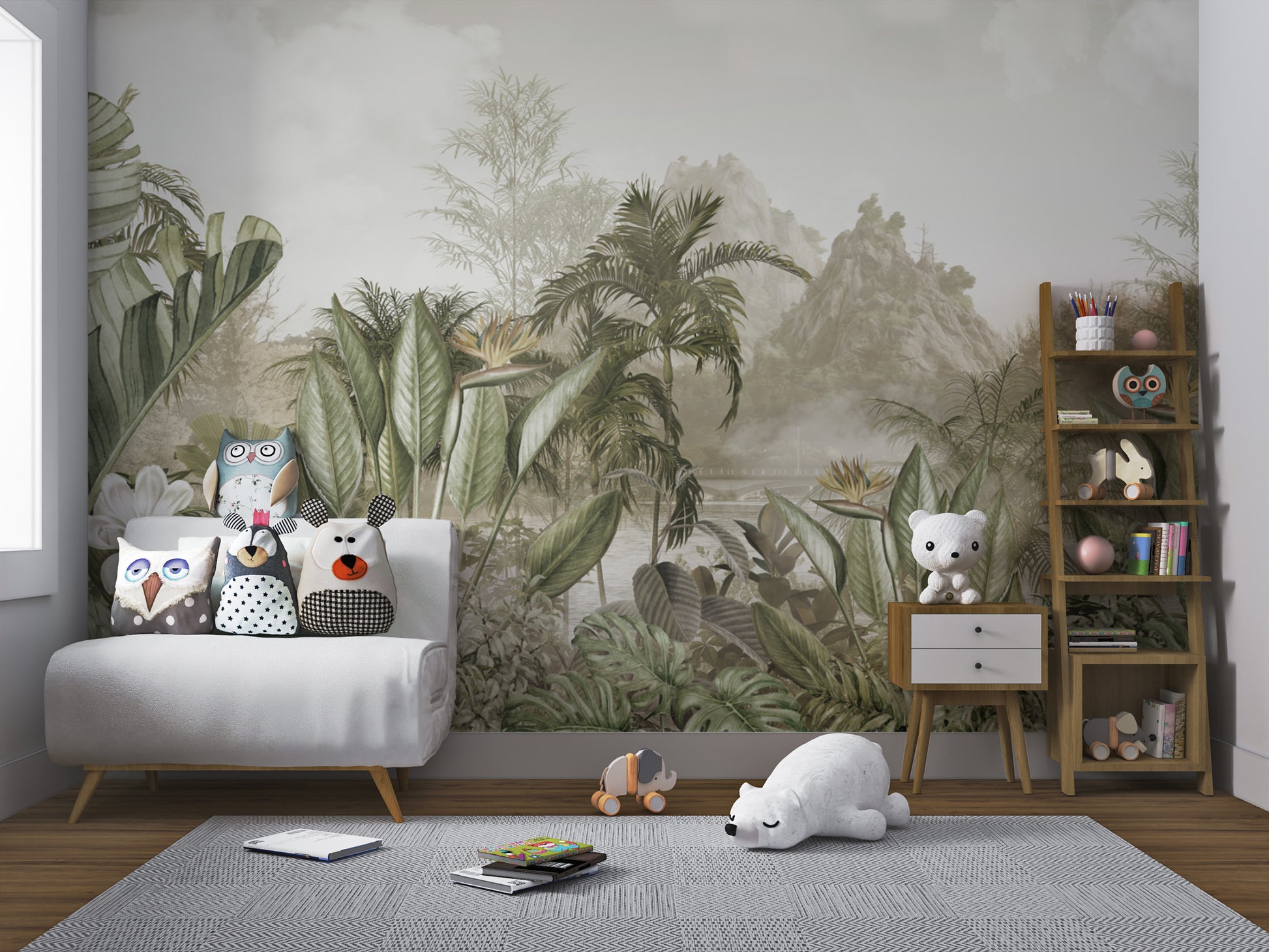 Luxury tropical wallpaper with vintage botanical charm
