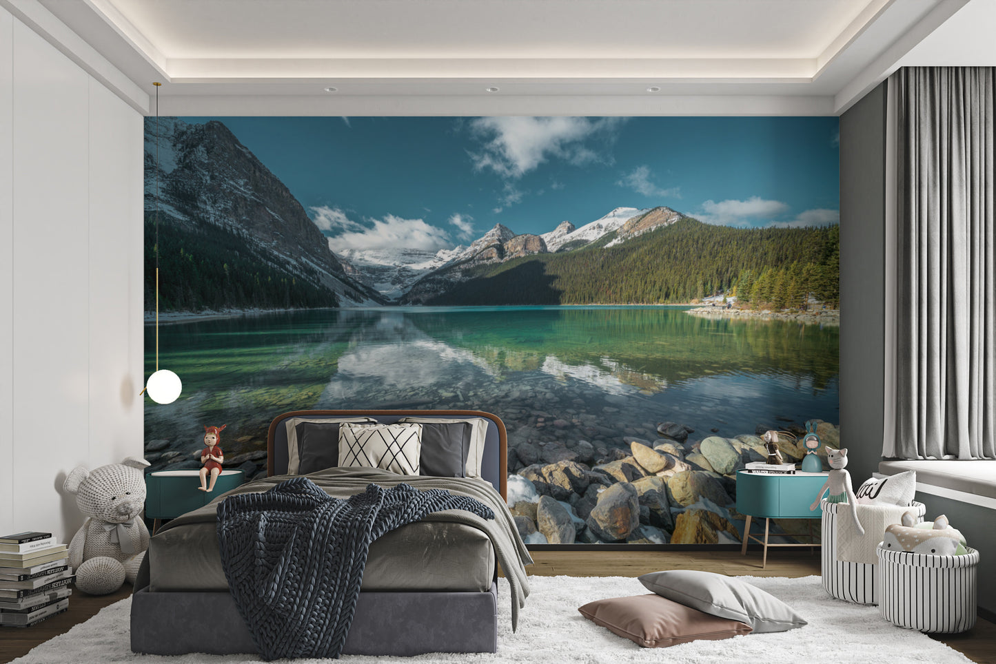 Serene nature wallpaper featuring a scenic alpine lake view
