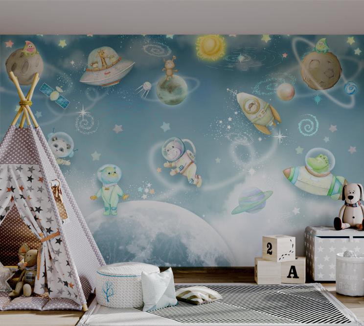 Playful Galaxy Adventure Wallpaper Mural