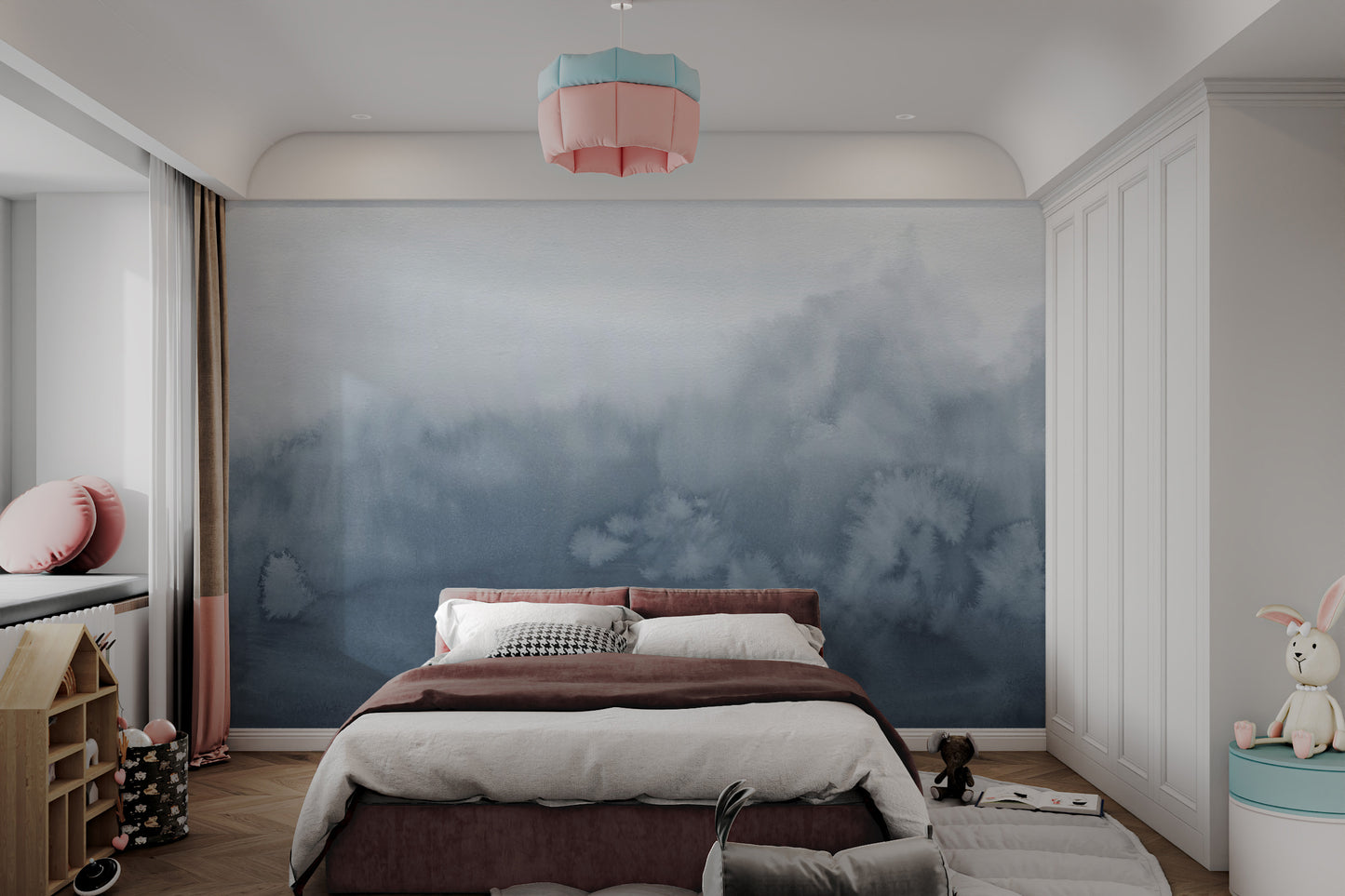 Blue Ombre Watercolor Wall Mural